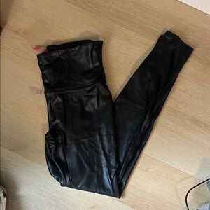 SPANX Sleek Black Faux Leather Leggings